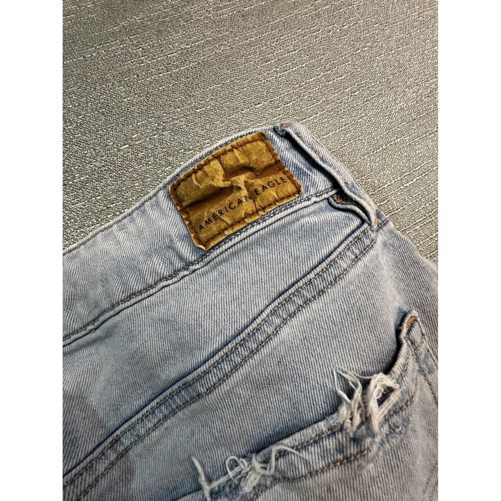 American Eagle Strigid Light Wash Distressed Wide Leg Jeans Women Size 27 - Picture 11 of 11